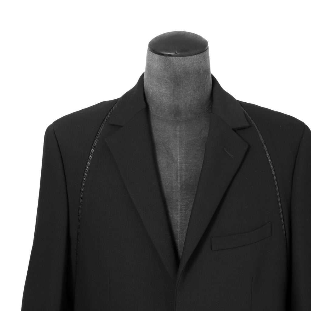 新品 FENDI フェンディ / 21AW ジップアップ ディティール 2B テーラード ジャケット / ブレザー / FJ0642 AGYA / size 48 (BLACK x BLUE)