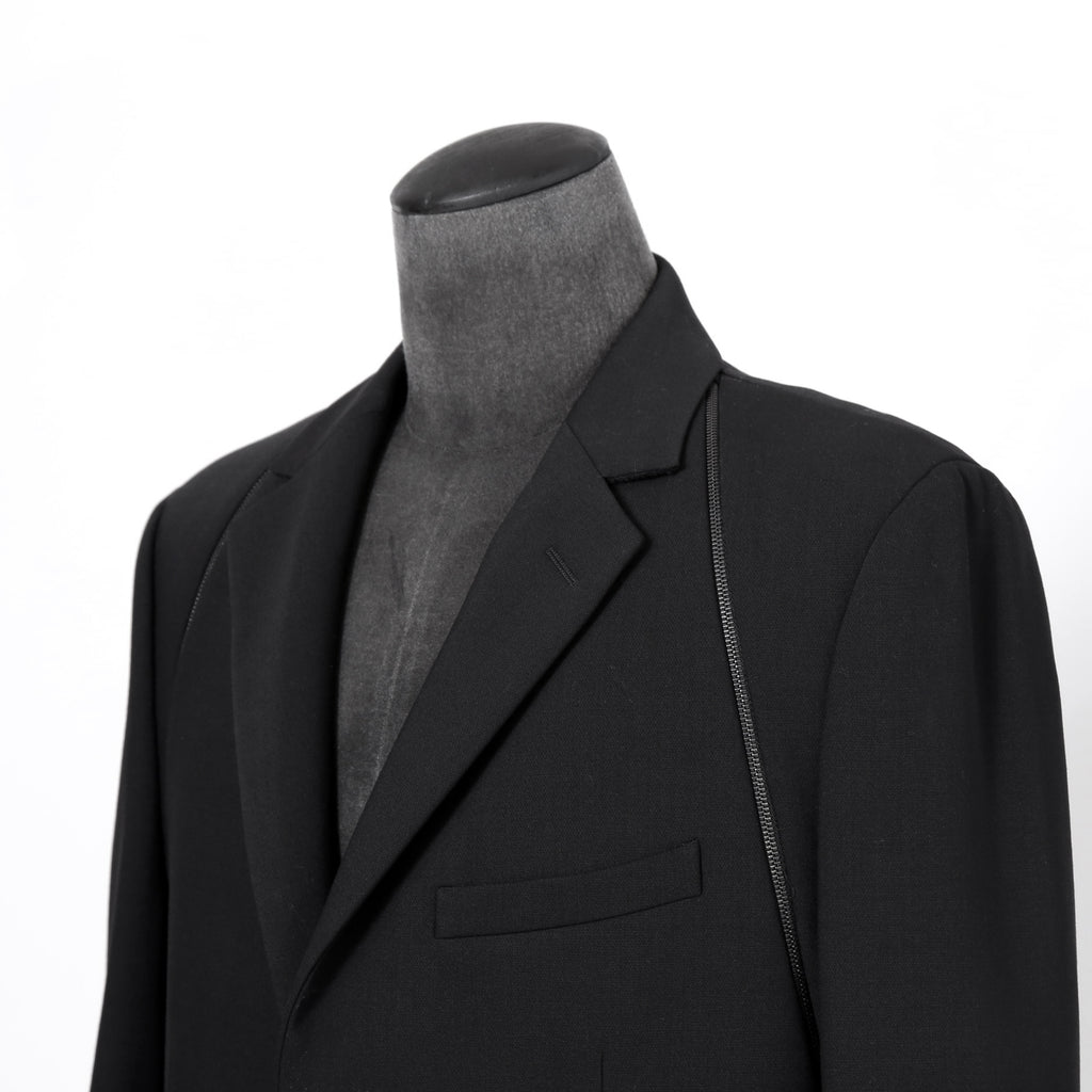 新品 FENDI フェンディ / 21AW ジップアップ ディティール 2B テーラード ジャケット / ブレザー / FJ0642 AGYA / size 48 (BLACK x BLUE)