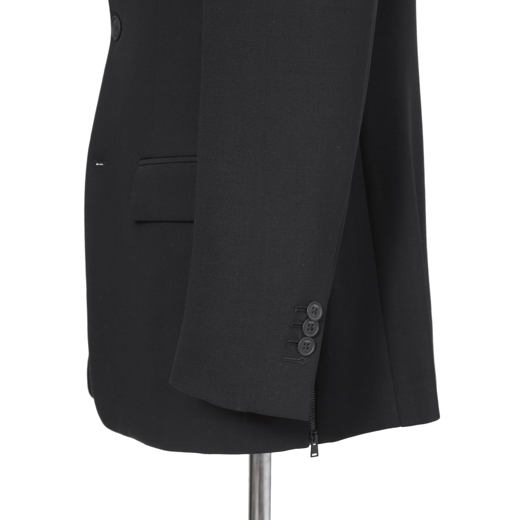 新品 FENDI フェンディ / 21AW ジップアップ ディティール 2B テーラード ジャケット / ブレザー / FJ0642 AGYA / size 48 (BLACK x BLUE)