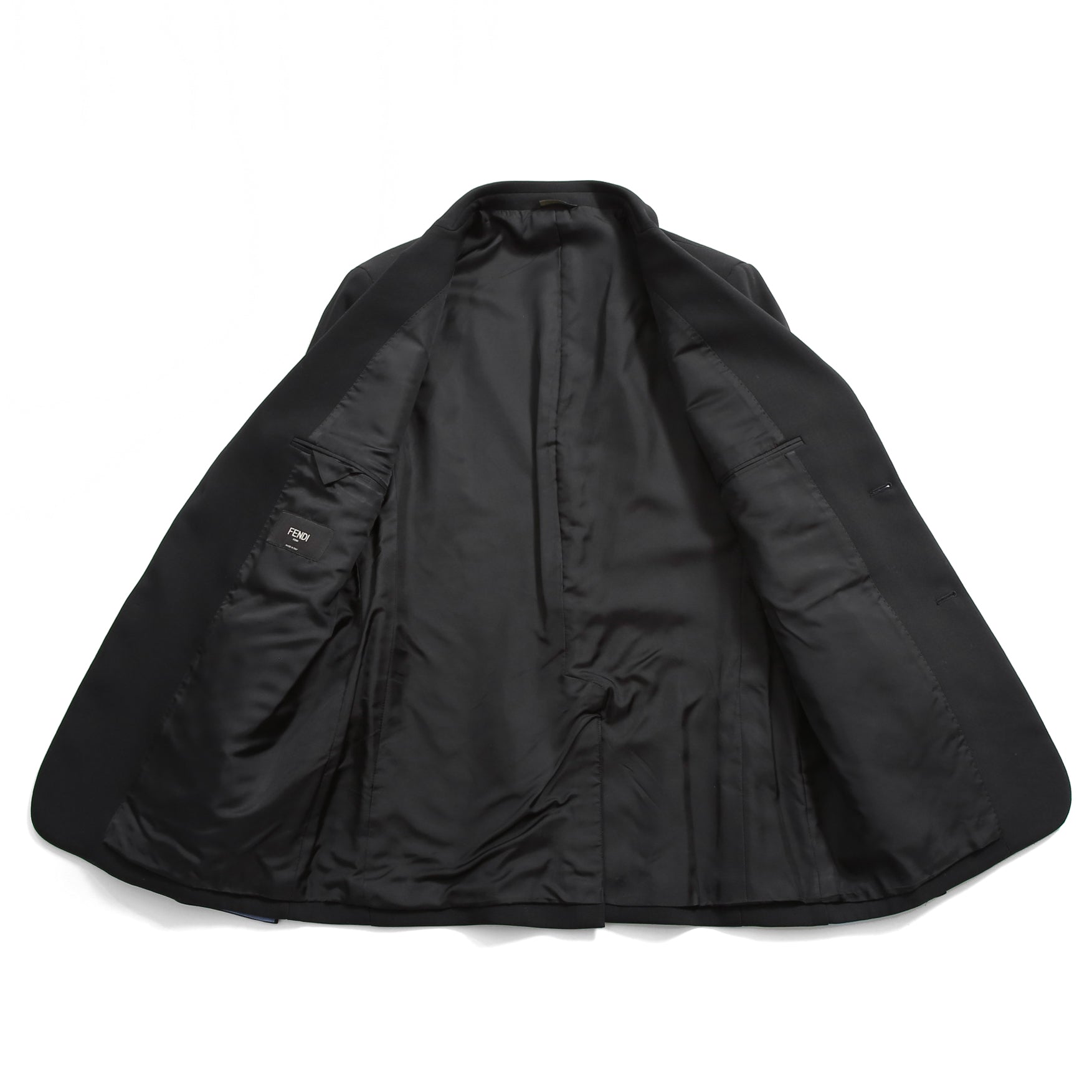 新品 FENDI フェンディ / 21AW ジップアップ ディティール 2B テーラード ジャケット / ブレザー / FJ0642 AGYA / size 48 (BLACK x BLUE)