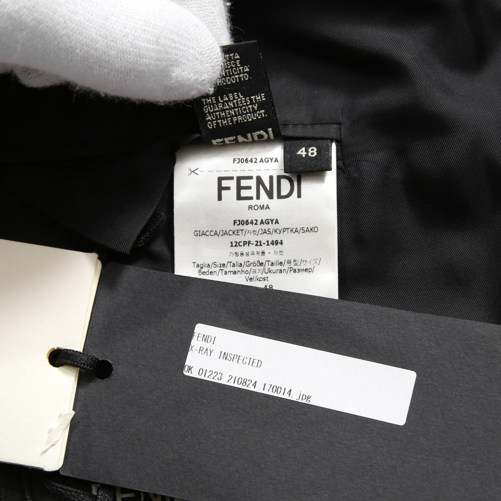 新品 FENDI フェンディ / 21AW ジップアップ ディティール 2B テーラード ジャケット / ブレザー / FJ0642 AGYA / size 48 (BLACK x BLUE)