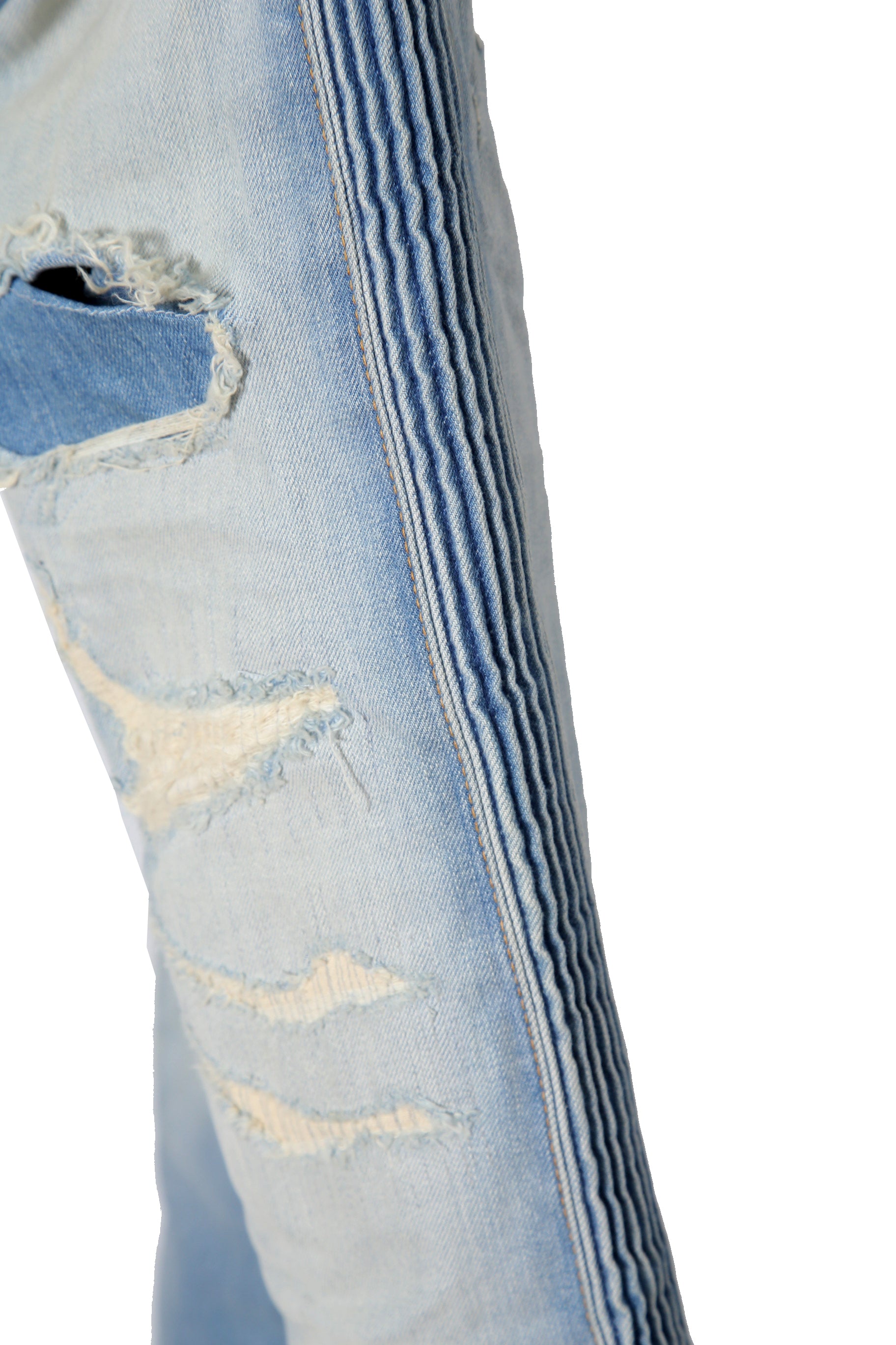 希少 美品 BALMAIN バルマン / ヴィンテージ加工 サイド蛇腹 ストレッチ デニム パンツ / size 29 INDIGO