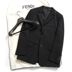 新品 FENDI フェンディ / 21AW ジップアップ ディティール 2B テーラード ジャケット / ブレザー / FJ0642 AGYA / size 48 (BLACK x BLUE)
