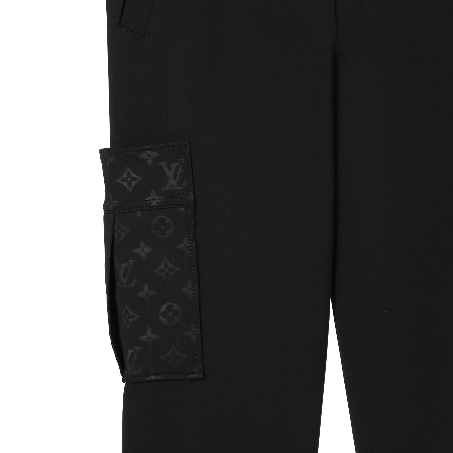 LOUIS VUITTON ルイヴィトン / 22SS 美品 モノグラムディテールカーゴ パンツ / 1A9EQA / size 38 (BLACK)