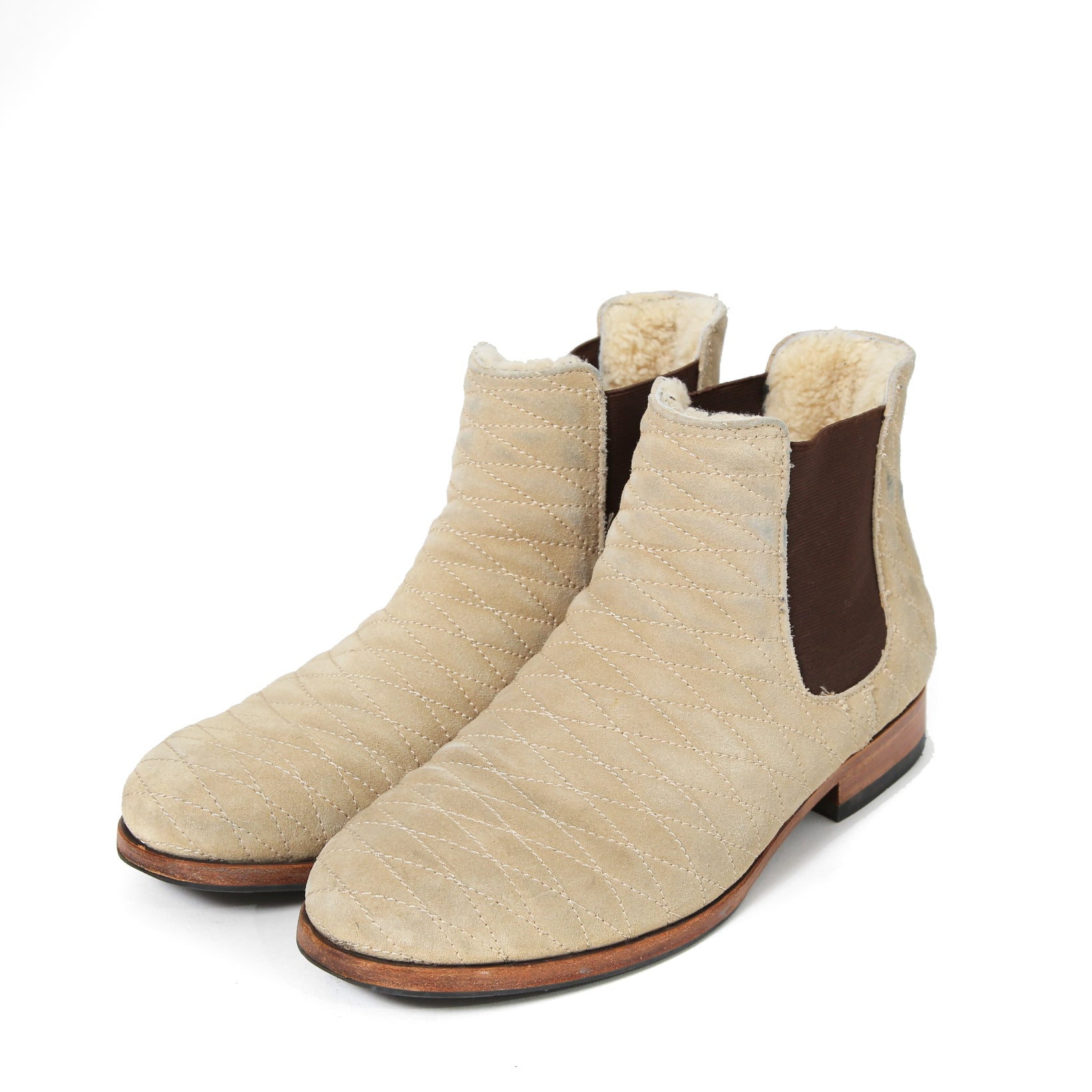 AKM エイケイエム / DIA SIDE GOA BOOTS / キルティング ボア ブーツ / size 42 (BEIGE)