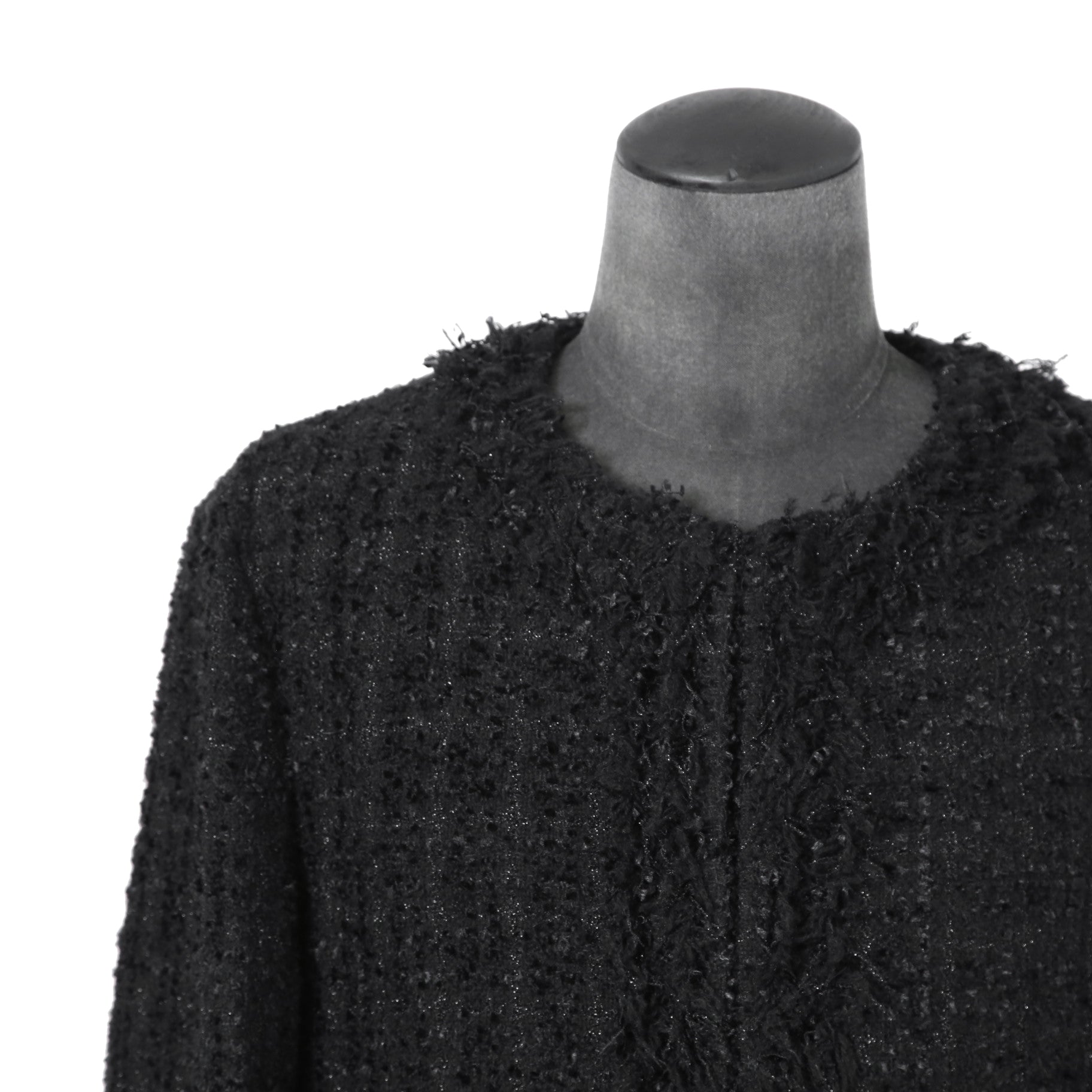 NOTANDUM ノウタンダム / 21AW ラメ糸混 オリジナル ツイード ノーカラー ジャケット / 21-NA-JK01 / size M (BLACK)