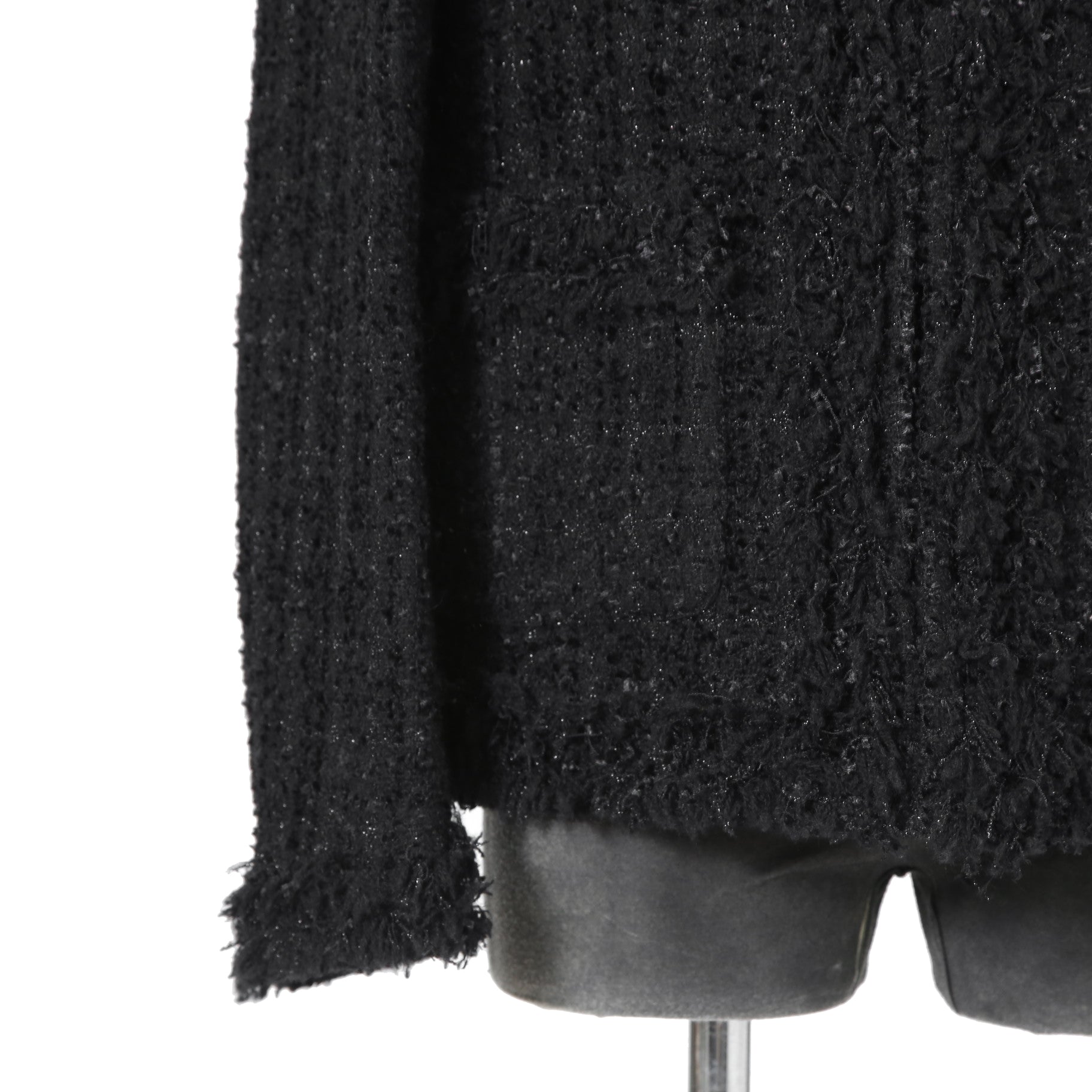 NOTANDUM ノウタンダム / 21AW ラメ糸混 オリジナル ツイード ノーカラー ジャケット / 21-NA-JK01 / size M (BLACK)