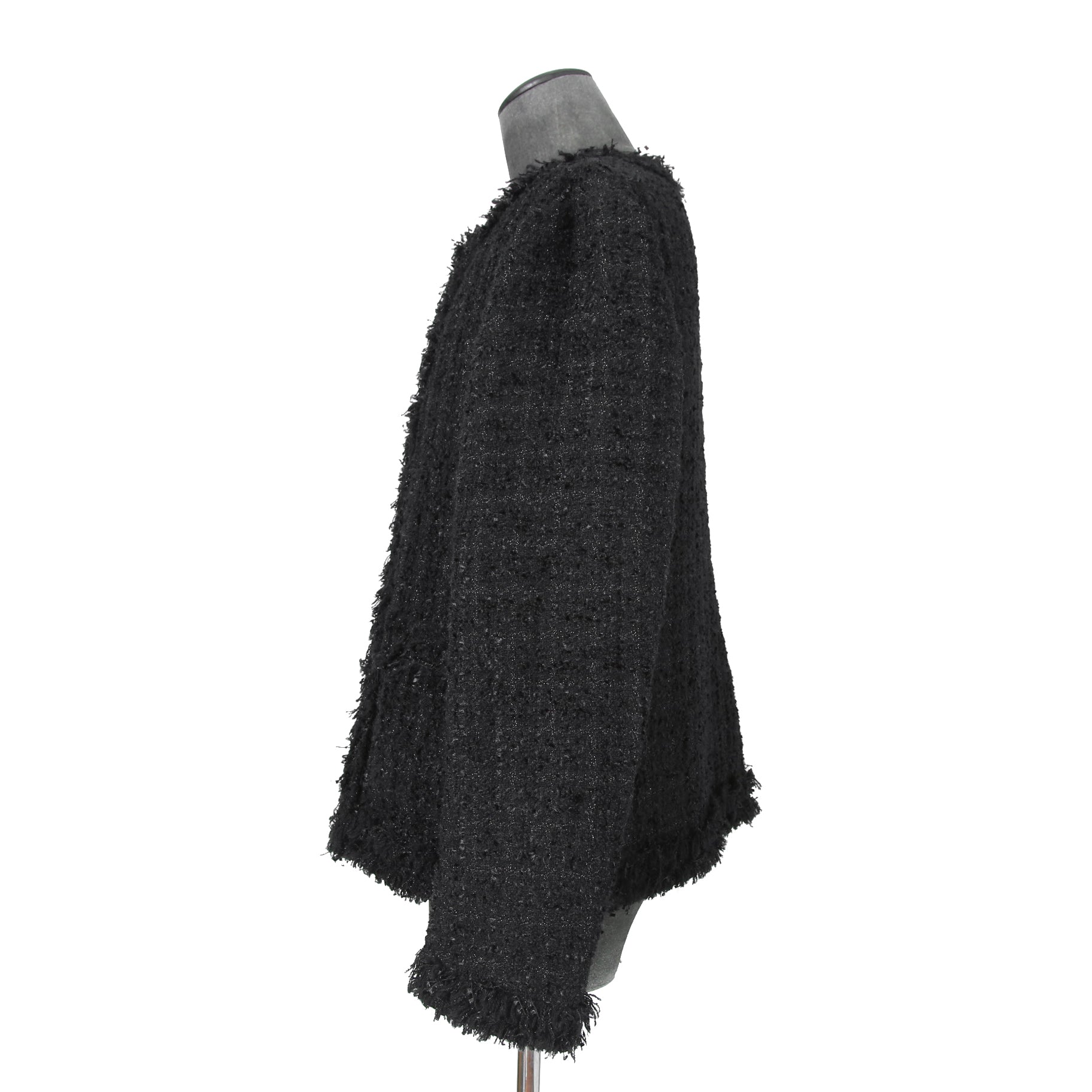 NOTANDUM ノウタンダム / 21AW ラメ糸混 オリジナル ツイード ノーカラー ジャケット / 21-NA-JK01 / size M (BLACK)