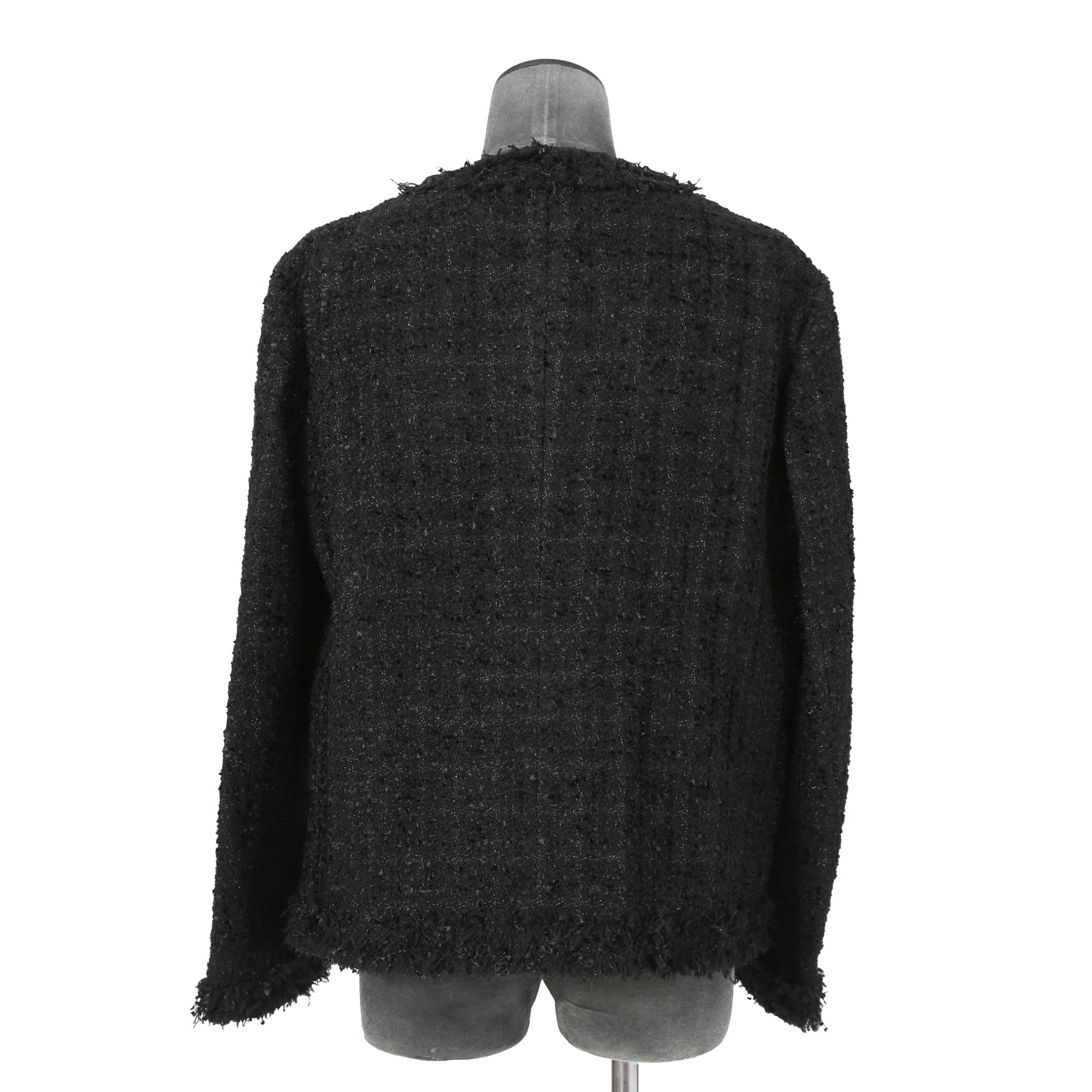 NOTANDUM ノウタンダム / 21AW ラメ糸混 オリジナル ツイード ノーカラー ジャケット / 21-NA-JK01 / size M (BLACK)