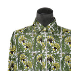 LOEWE x William De Morgan/ 2019 ロエベ x ウィリアム・ド・モーガン / イエローカーネーション プリント シルク 長袖シャツ / size M (YELLOW x GREEN)