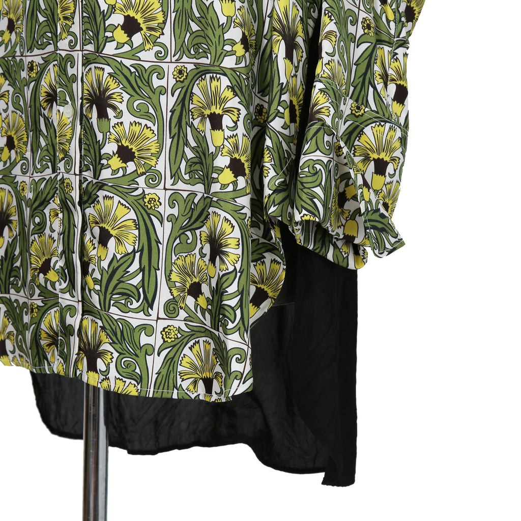 LOEWE x William De Morgan/ 2019 ロエベ x ウィリアム・ド・モーガン / イエローカーネーション プリント シルク 長袖シャツ / size M (YELLOW x GREEN)