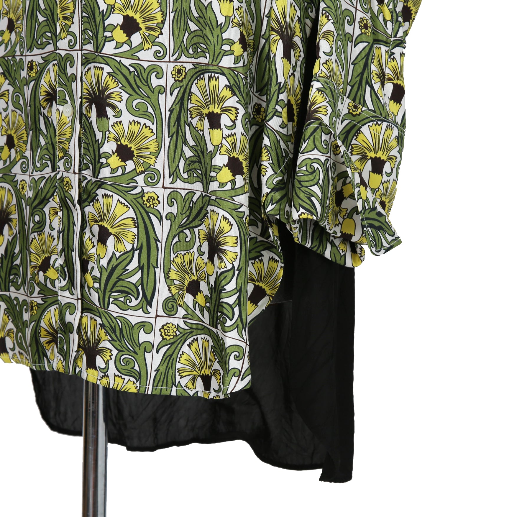 LOEWE x William De Morgan/ 2019 ロエベ x ウィリアム・ド・モーガン / イエローカーネーション プリント シルク 長袖シャツ / size M (YELLOW x GREEN)