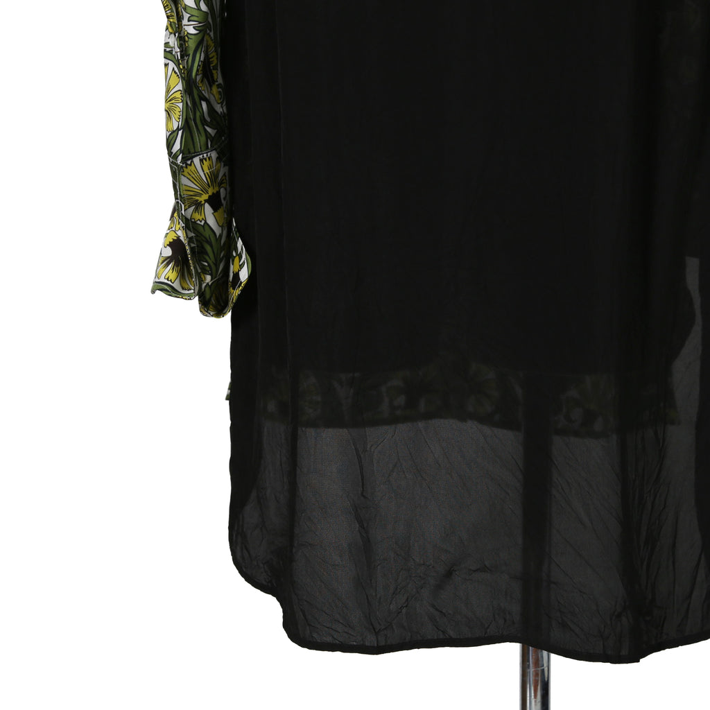 LOEWE x William De Morgan/ 2019 ロエベ x ウィリアム・ド・モーガン / イエローカーネーション プリント シルク 長袖シャツ / size M (YELLOW x GREEN)