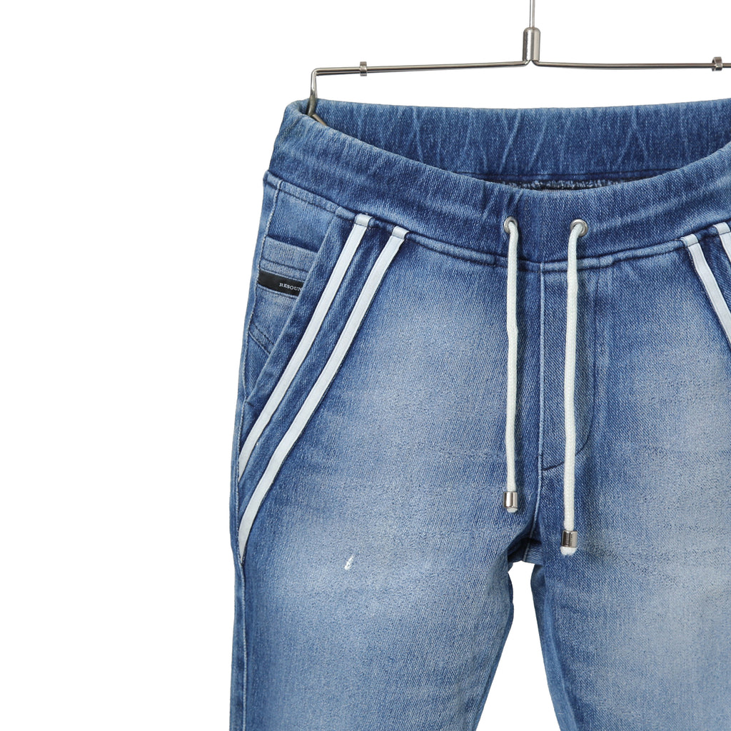 RESOUND CLOTHING リサウンドクロージング / 24SS 美品 EX denim jersey EDGE PT DIND デニム ジャージー エッジラインパンツ / RC32-ST-014D / size 1 (L.INDIGO)