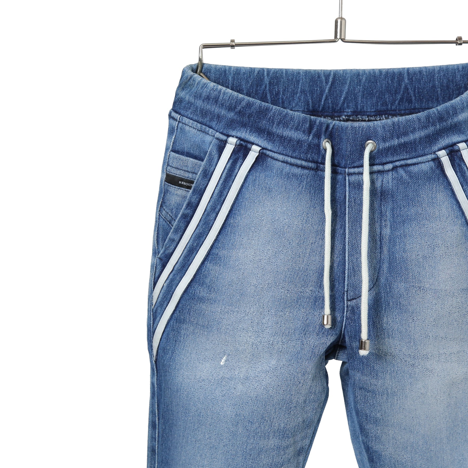 RESOUND CLOTHING リサウンドクロージング / 24SS 美品 EX denim jersey EDGE PT DIND デニム ジャージー エッジラインパンツ / RC32-ST-014D / size 1 (L.INDIGO)