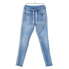 RESOUND CLOTHING リサウンドクロージング / 美品 EX denim jersey BLIND LINE PT/DIND サイドライン デニムジャージ パンツ スキニー / RC28-ST-008D / size 1 (INDIGO)