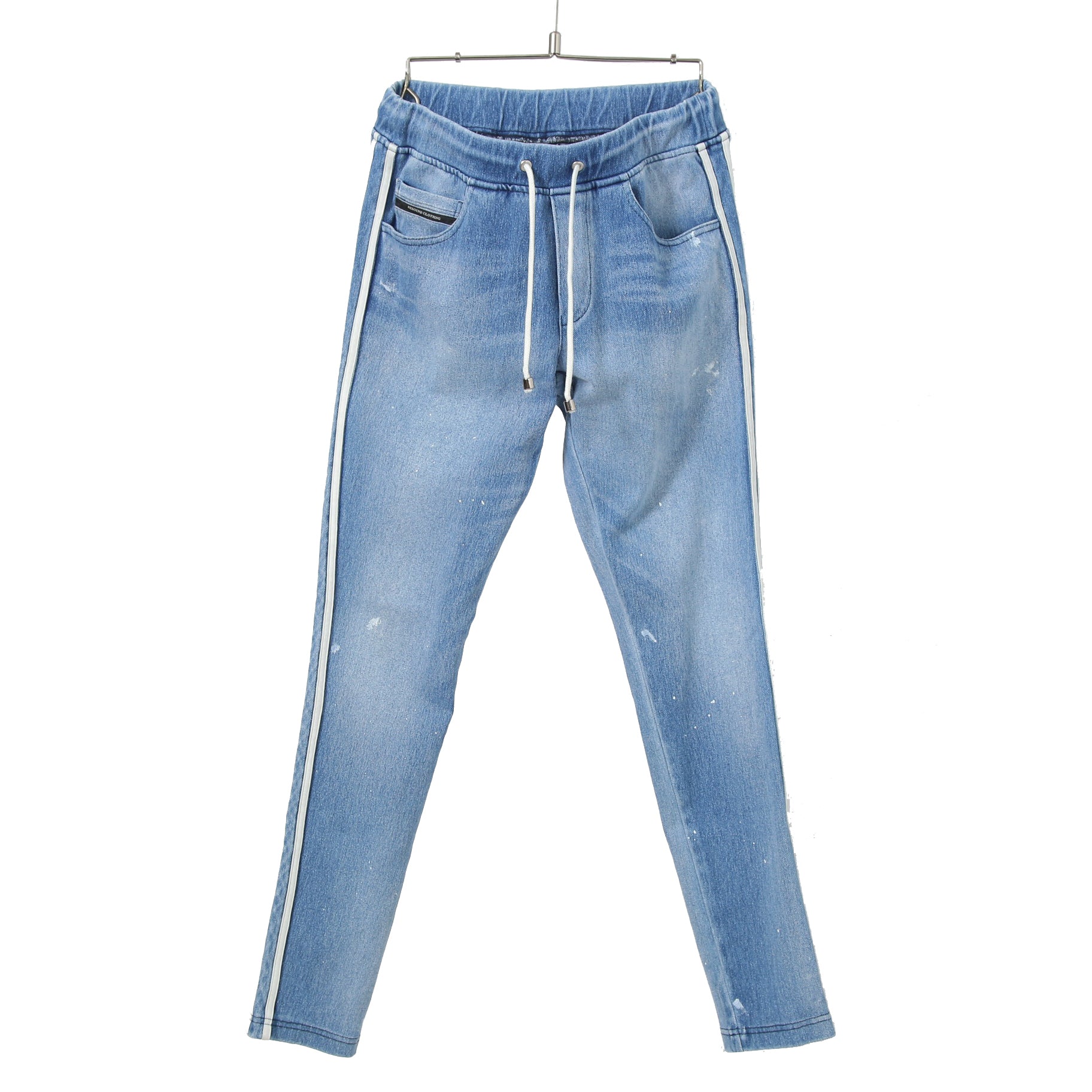 RESOUND CLOTHING リサウンドクロージング / 美品 EX denim jersey BLIND LINE PT/DIND サイドライン デニムジャージ パンツ スキニー / RC28-ST-008D / size 1 (INDIGO)