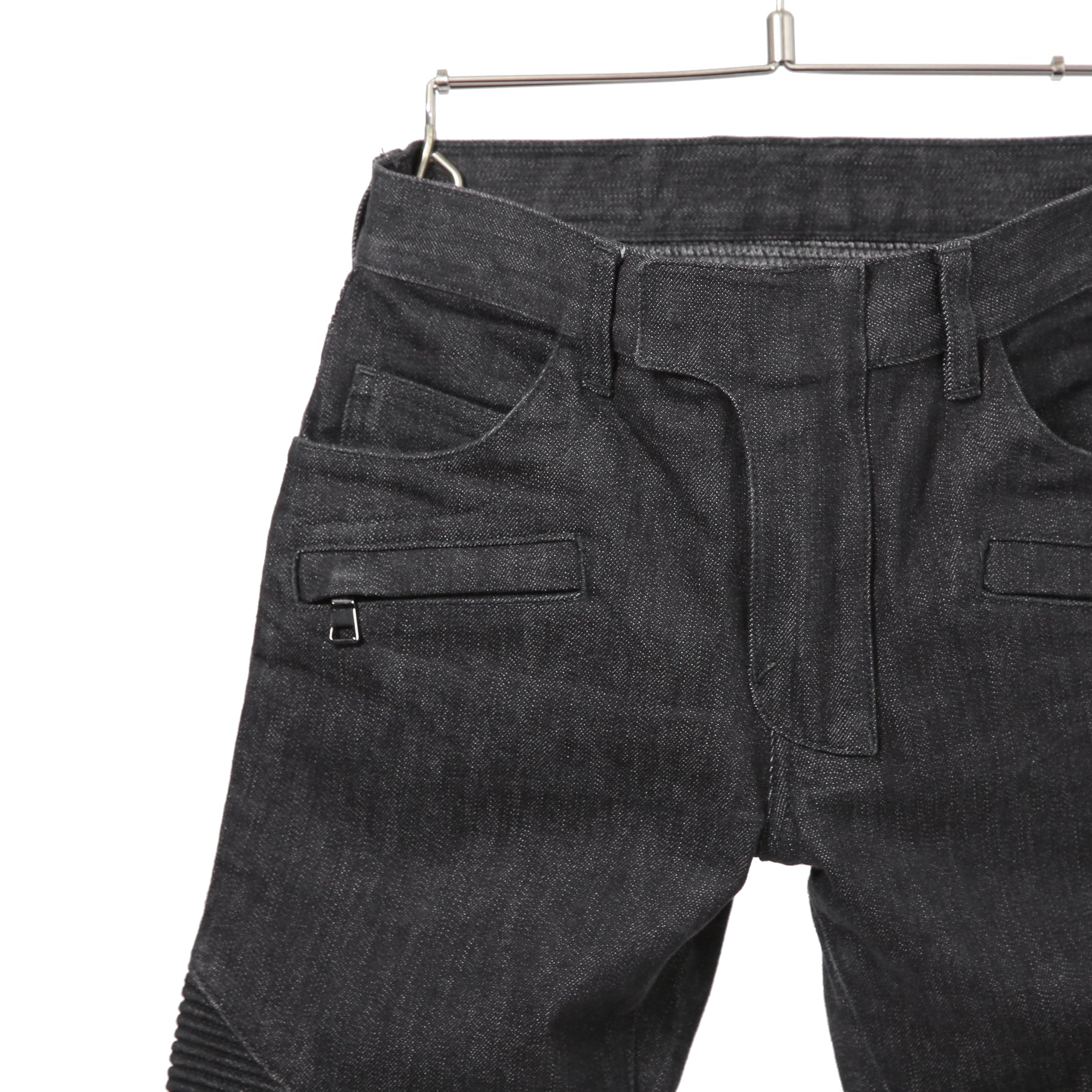 BALMAIN バルマン / 美品 バイカー デニム / ワンウォッシュ / スキニー パンツ / W4HT551C710 / size 29 (BLACK)