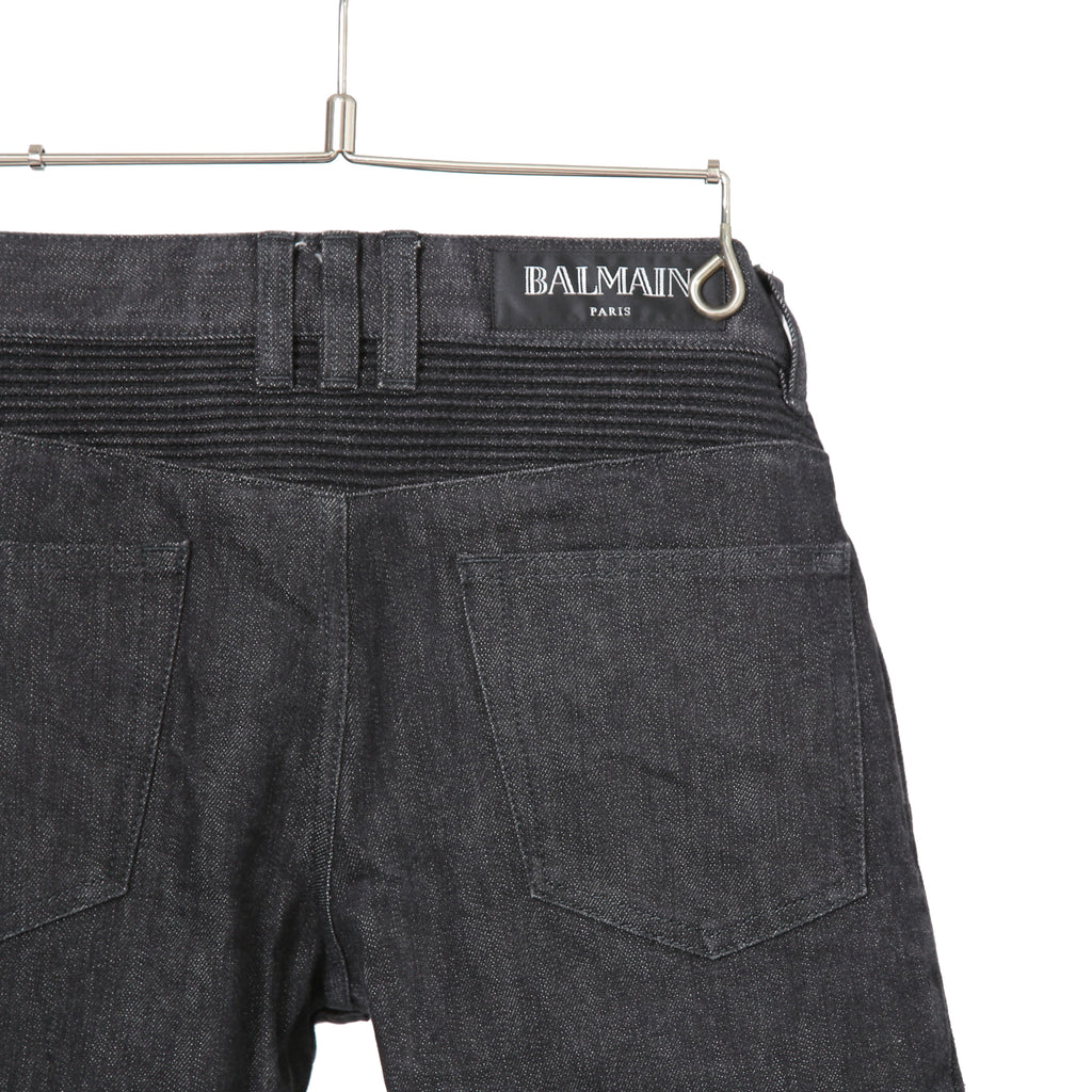 BALMAIN バルマン / 美品 バイカー デニム / ワンウォッシュ / スキニー パンツ / W4HT551C710 / size 29 (BLACK)