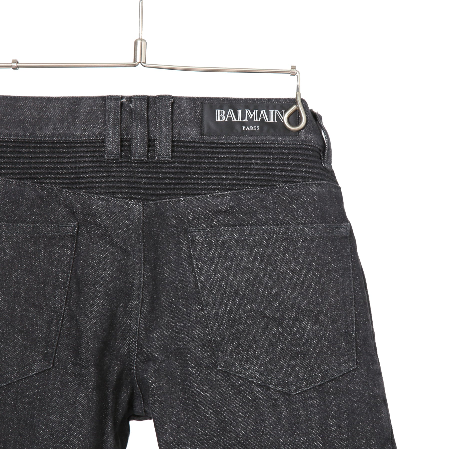 BALMAIN バルマン / 美品 バイカー デニム / ワンウォッシュ / スキニー パンツ / W4HT551C710 / size 29 (BLACK)