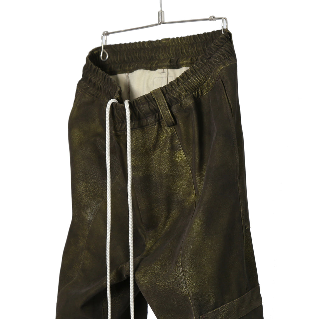 新作 A.F ARTEFACT アーティファクト / 25AW 未使用 Cargo Flare Baggy Pants / SHYNTHETIC LEATHER / size 1 (KHAKI)