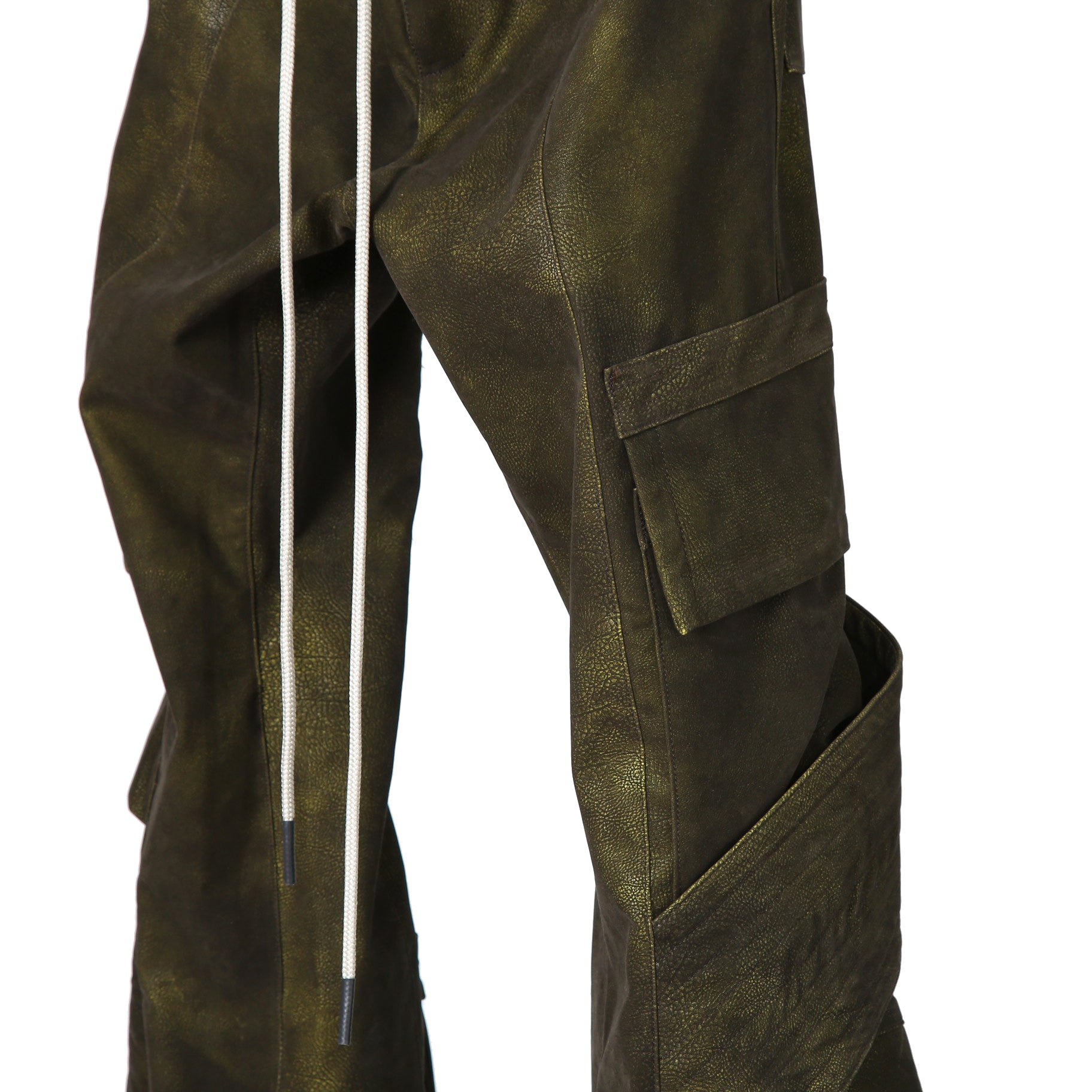 新作 A.F ARTEFACT アーティファクト / 25AW 未使用 Cargo Flare Baggy Pants / SHYNTHETIC LEATHER / size 1 (KHAKI)