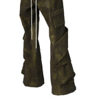 新作 A.F ARTEFACT アーティファクト / 25AW 未使用 Cargo Flare Baggy Pants / SHYNTHETIC LEATHER / size 1 (KHAKI)