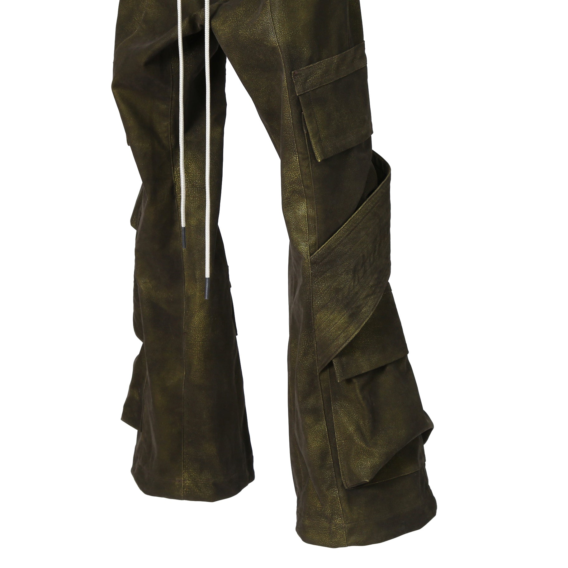 新作 A.F ARTEFACT アーティファクト / 25AW 未使用 Cargo Flare Baggy Pants / SHYNTHETIC LEATHER / size 1 (KHAKI)