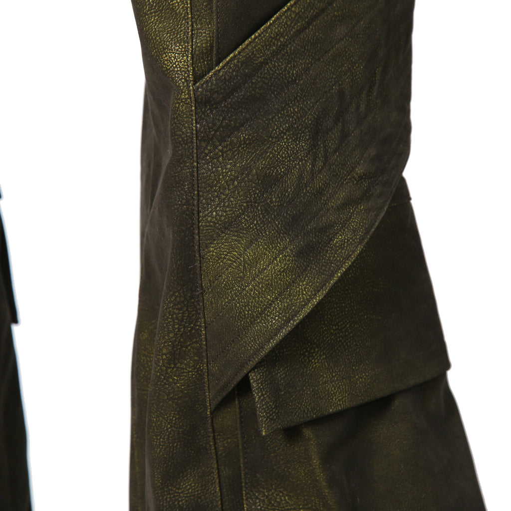 新作 A.F ARTEFACT アーティファクト / 25AW 未使用 Cargo Flare Baggy Pants / SHYNTHETIC LEATHER / size 1 (KHAKI)