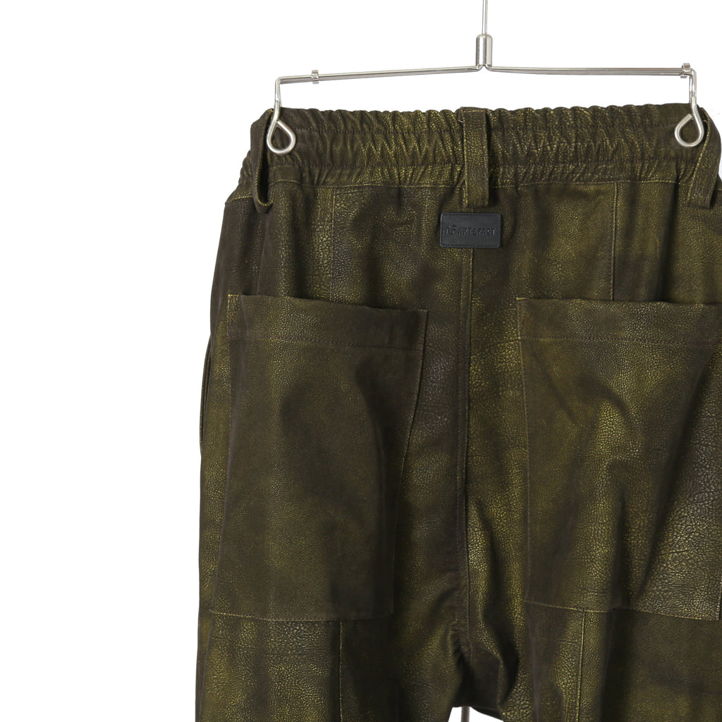 新作 A.F ARTEFACT アーティファクト / 25AW 未使用 Cargo Flare Baggy Pants / SHYNTHETIC LEATHER / size 1 (KHAKI)