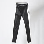 LOUIS VUITTON ルイヴィトン / 21SS グラフィック レザー レギンス  / ストレッチ ラムスキン コットン モノグラム / 1ABSZ3 / size 38 (BLACK x WHITE)