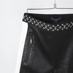 LOUIS VUITTON ルイヴィトン / 21SS グラフィック レザー レギンス  / ストレッチ ラムスキン コットン モノグラム / 1ABSZ3 / size 38 (BLACK x WHITE)