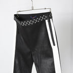 LOUIS VUITTON ルイヴィトン / 21SS グラフィック レザー レギンス  / ストレッチ ラムスキン コットン モノグラム / 1ABSZ3 / size 38 (BLACK x WHITE)