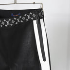 LOUIS VUITTON ルイヴィトン / 21SS グラフィック レザー レギンス  / ストレッチ ラムスキン コットン モノグラム / 1ABSZ3 / size 38 (BLACK x WHITE)