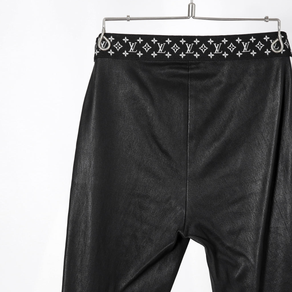 LOUIS VUITTON ルイヴィトン / 21SS グラフィック レザー レギンス  / ストレッチ ラムスキン コットン モノグラム / 1ABSZ3 / size 38 (BLACK x WHITE)