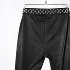 LOUIS VUITTON ルイヴィトン / 21SS グラフィック レザー レギンス  / ストレッチ ラムスキン コットン モノグラム / 1ABSZ3 / size 38 (BLACK x WHITE)