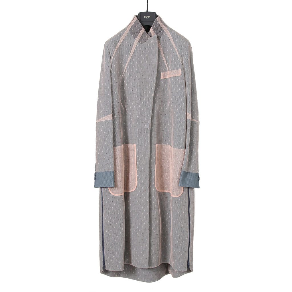 FENDI フェンディ / 美品 23年リゾートコレクション / チュール ロングコート/ FF8954 AM39 / size 40 (PINK x BLUE)
