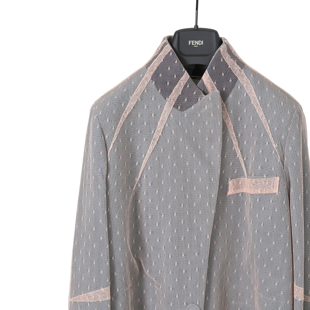 FENDI フェンディ / 美品 23年リゾートコレクション / チュール ロングコート/ FF8954 AM39 / size 40 (PINK x BLUE)