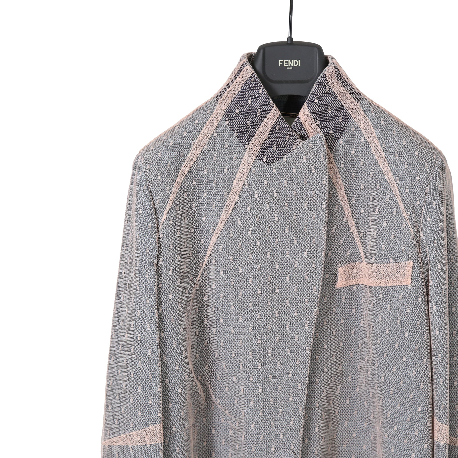 FENDI フェンディ / 美品 23年リゾートコレクション / チュール ロングコート/ FF8954 AM39 / size 40 (PINK x BLUE)