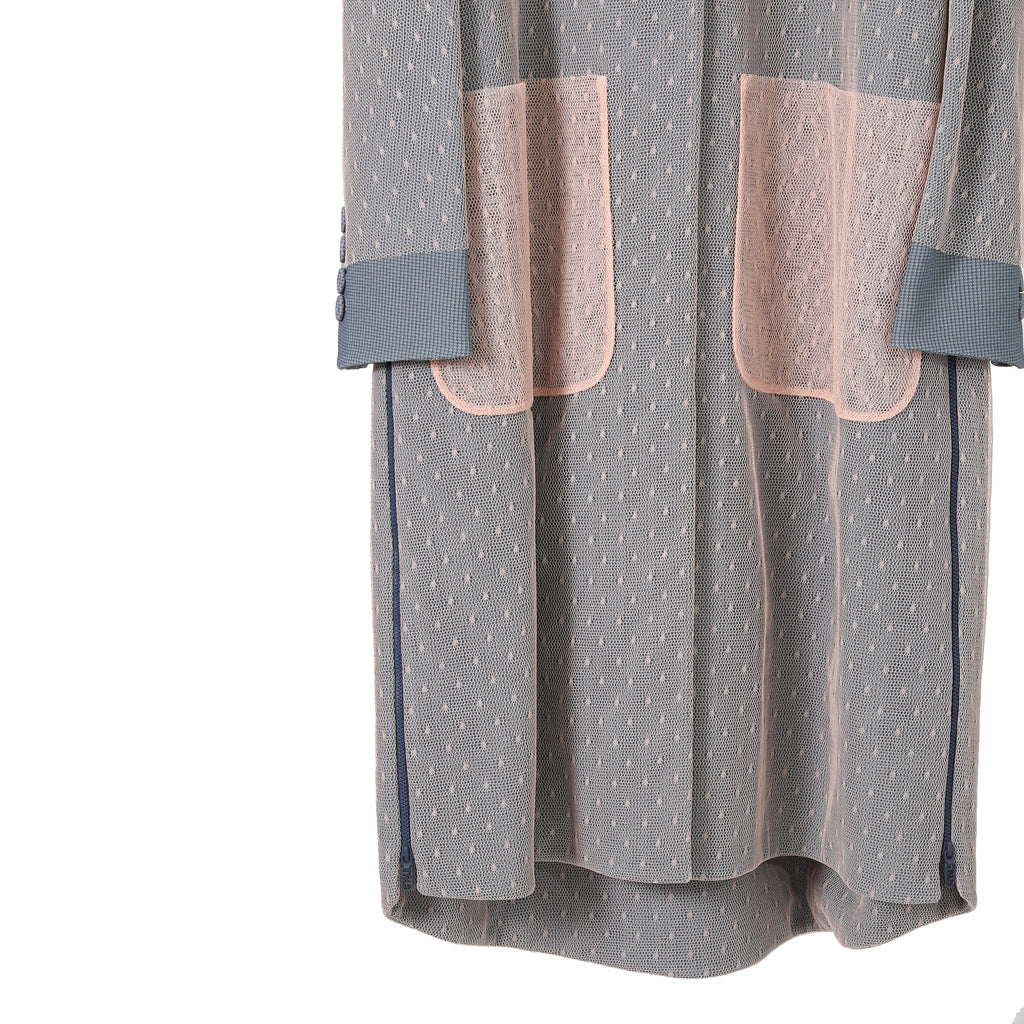 FENDI フェンディ / 美品 23年リゾートコレクション / チュール ロングコート/ FF8954 AM39 / size 40 (PINK x BLUE)