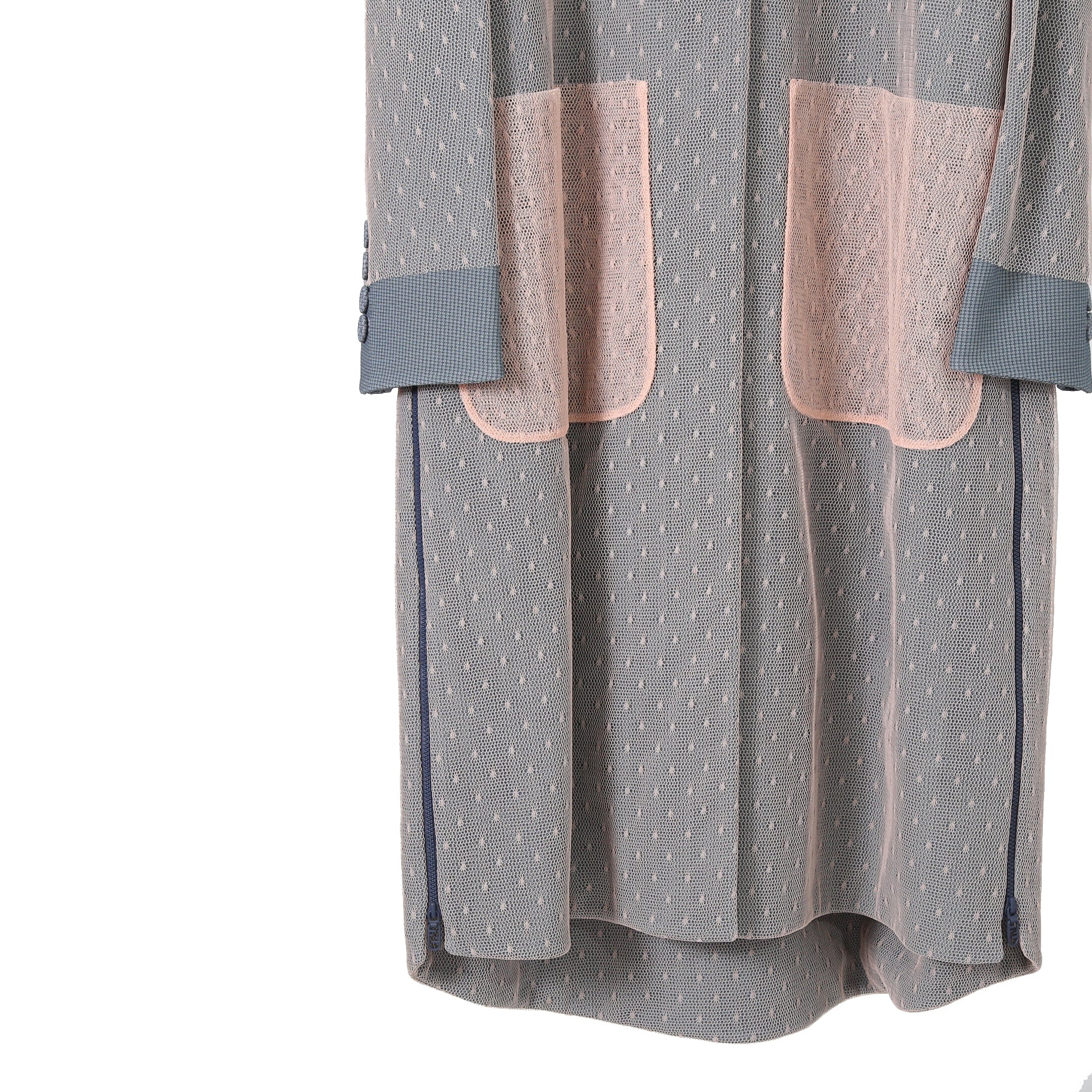 FENDI フェンディ / 美品 23年リゾートコレクション / チュール ロングコート/ FF8954 AM39 / size 40 (PINK x BLUE)