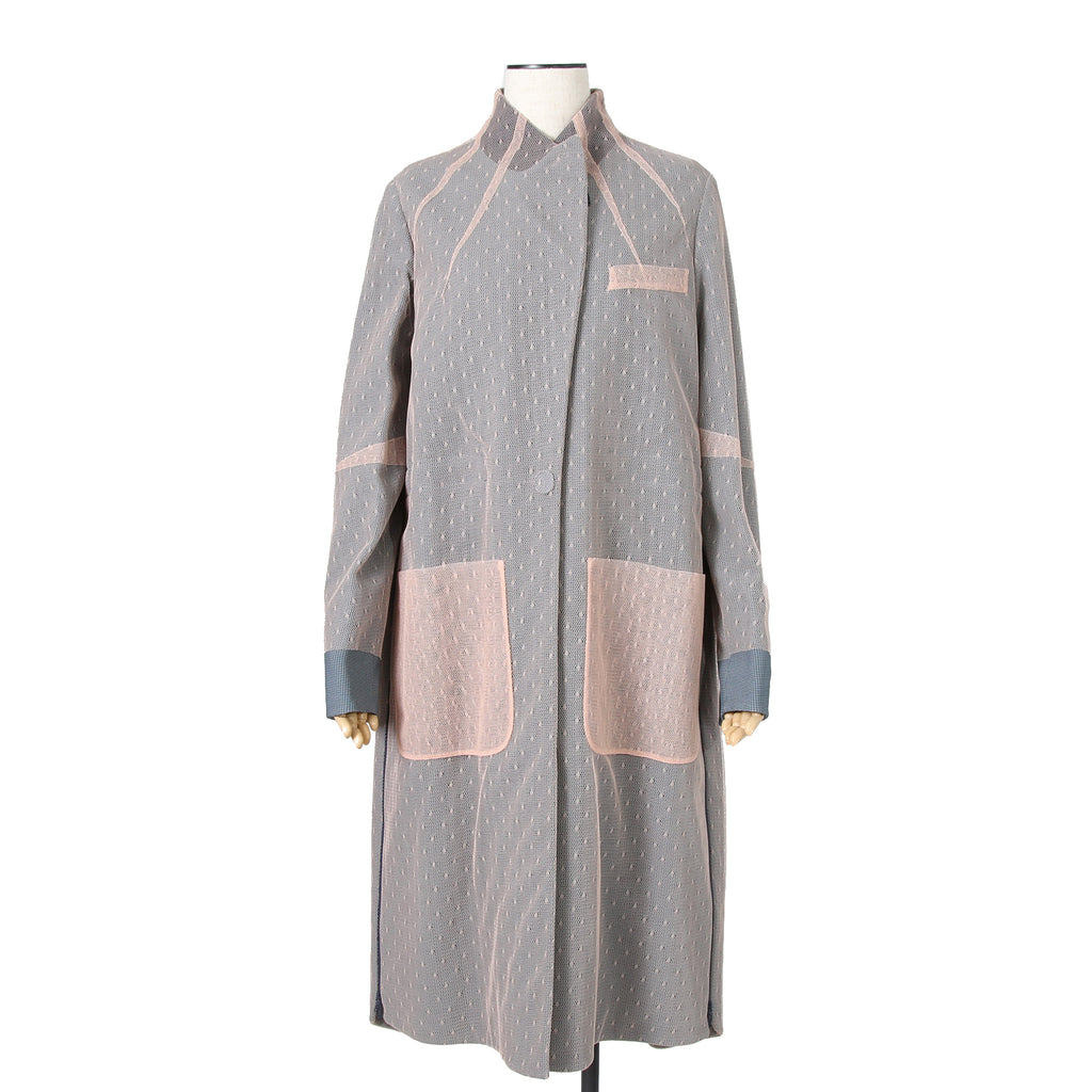 FENDI フェンディ / 美品 23年リゾートコレクション / チュール ロングコート/ FF8954 AM39 / size 40 (PINK x BLUE)