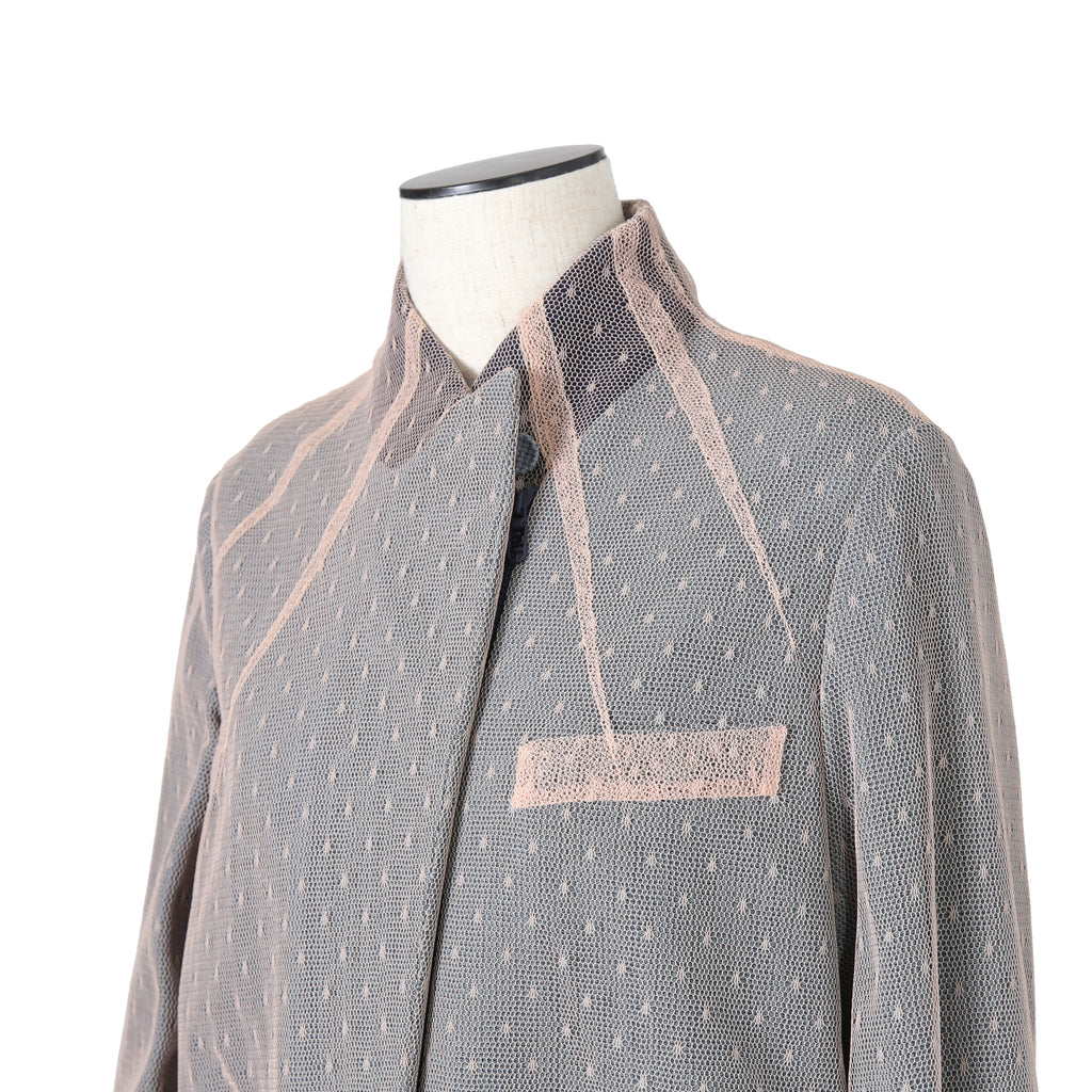 FENDI フェンディ / 美品 23年リゾートコレクション / チュール ロングコート/ FF8954 AM39 / size 40 (PINK x BLUE)