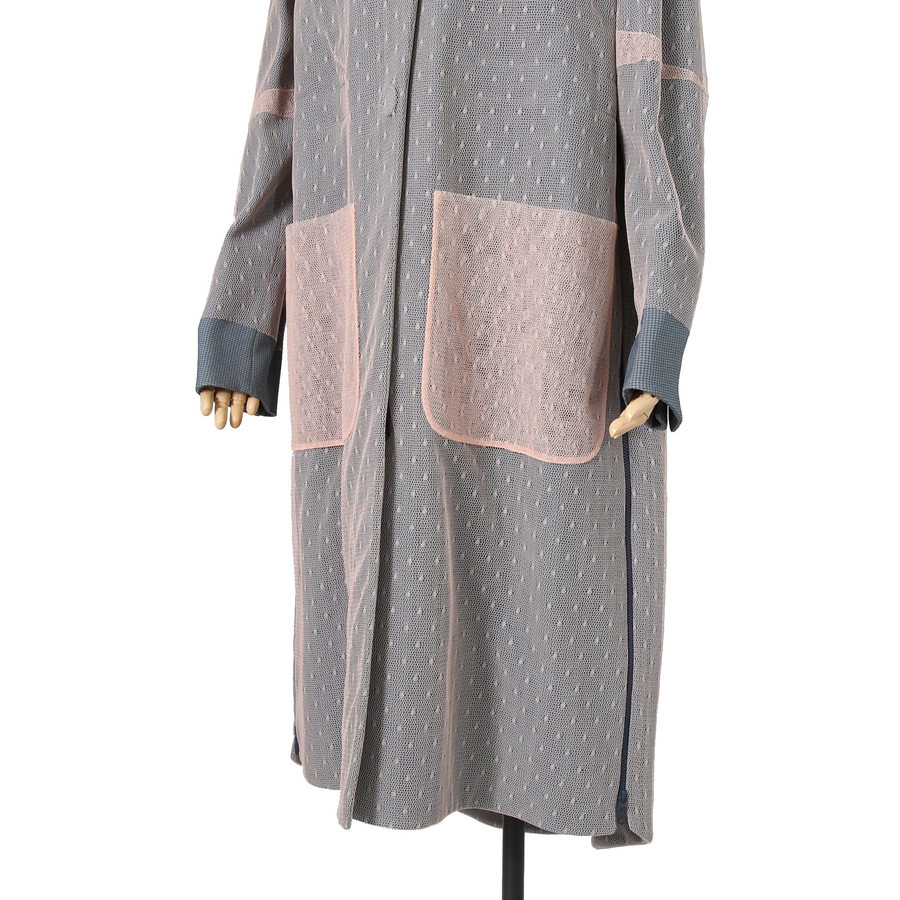 FENDI フェンディ / 美品 23年リゾートコレクション / チュール ロングコート/ FF8954 AM39 / size 40 (PINK x BLUE)