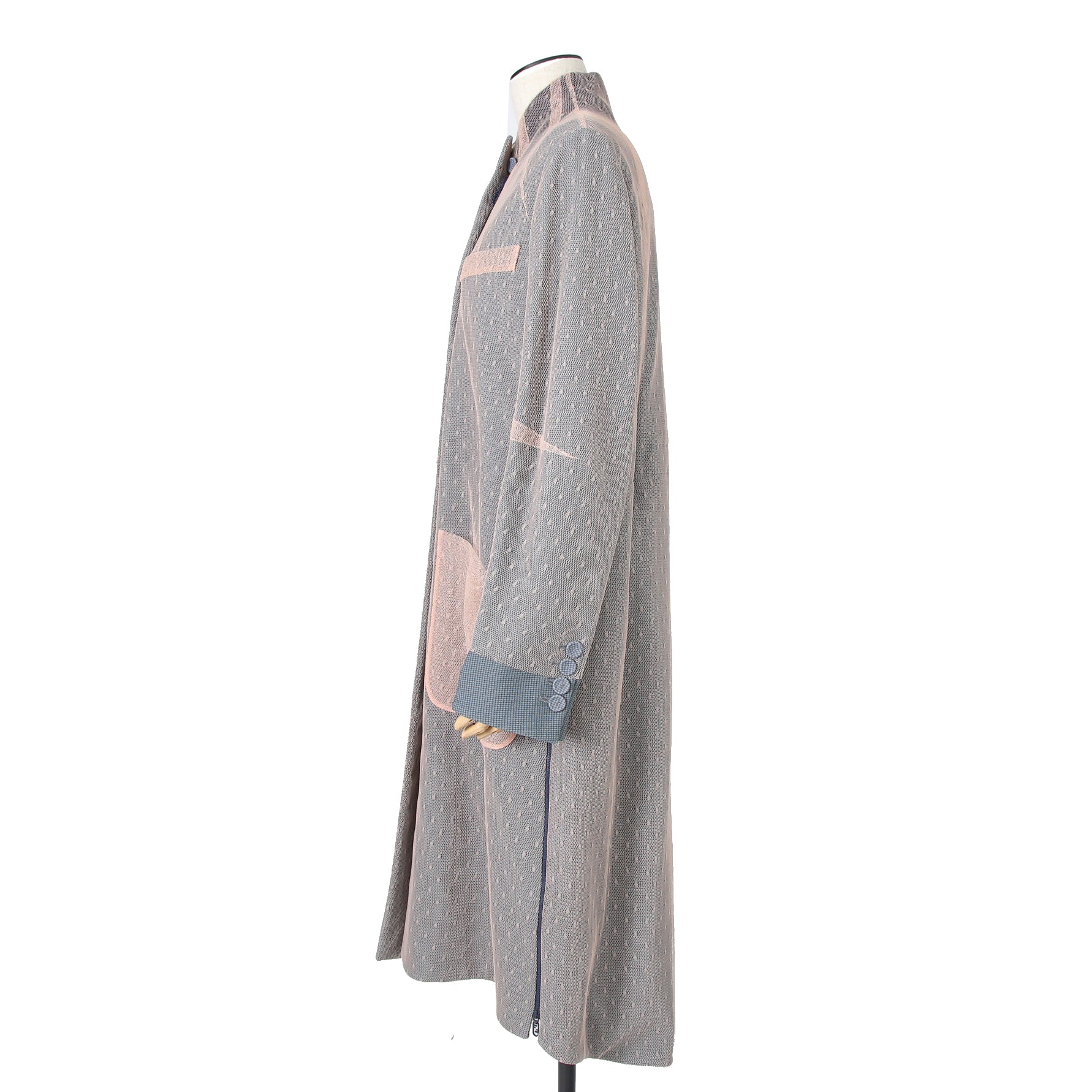 FENDI フェンディ / 美品 23年リゾートコレクション / チュール ロングコート/ FF8954 AM39 / size 40 (PINK x BLUE)