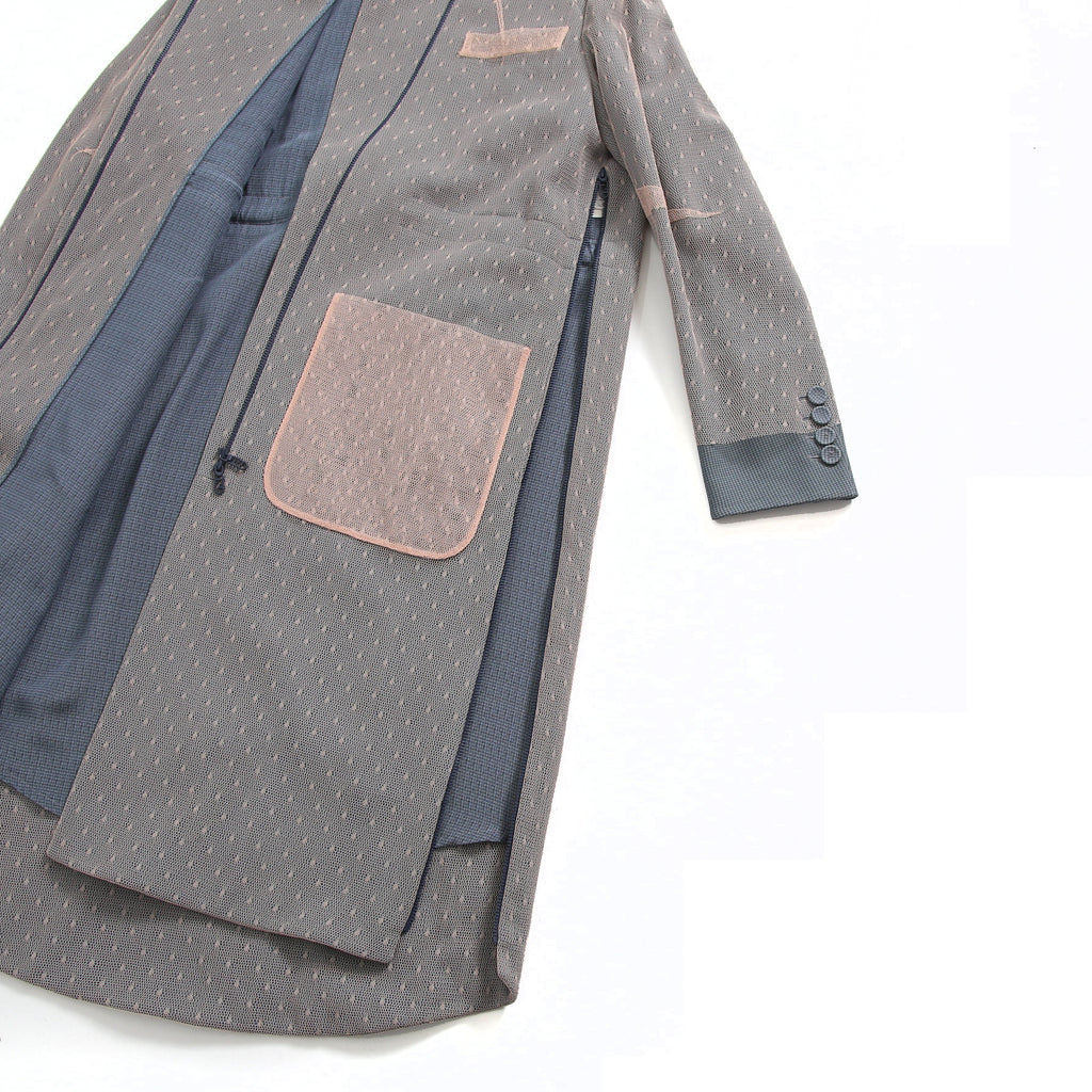 FENDI フェンディ / 美品 23年リゾートコレクション / チュール ロングコート/ FF8954 AM39 / size 40 (PINK x BLUE)