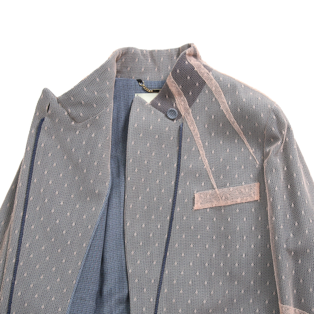 FENDI フェンディ / 美品 23年リゾートコレクション / チュール ロングコート/ FF8954 AM39 / size 40 (PINK x BLUE)