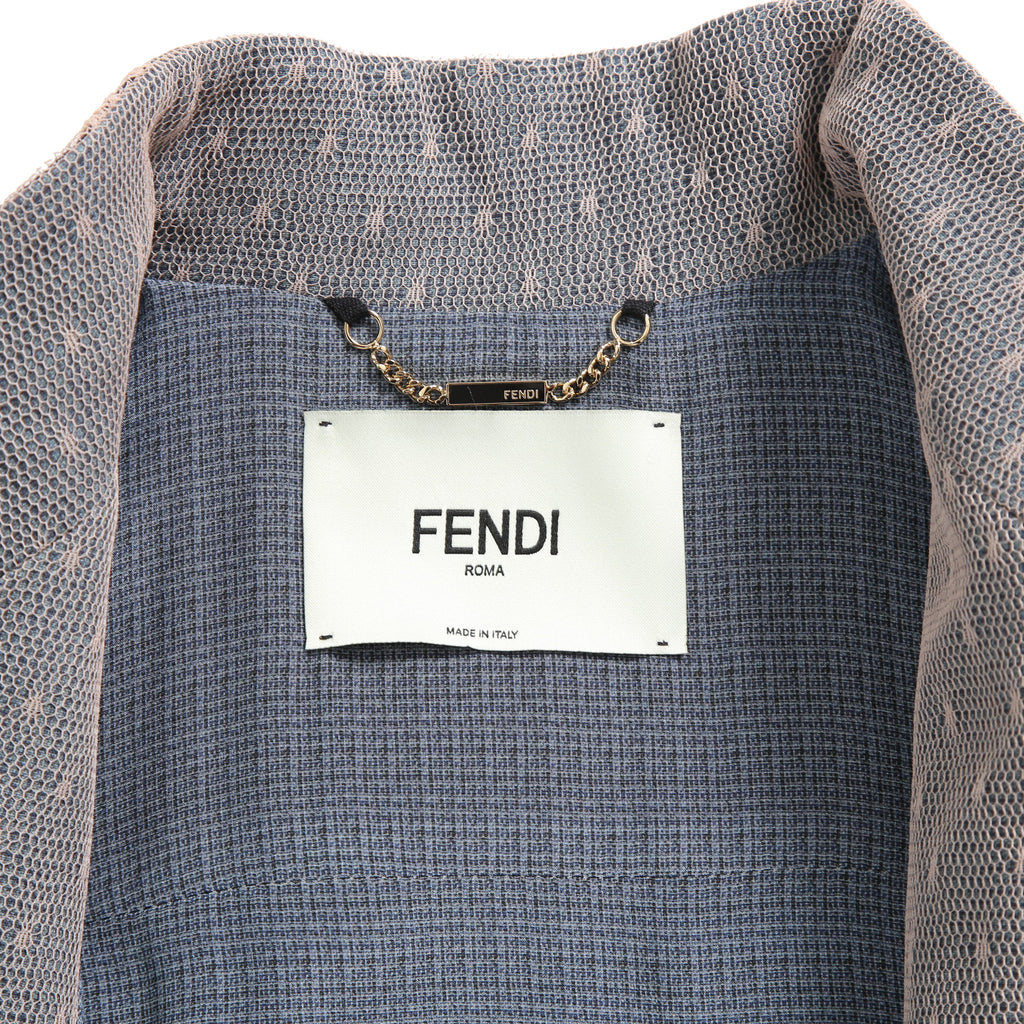 FENDI フェンディ / 美品 23年リゾートコレクション / チュール ロングコート/ FF8954 AM39 / size 40 (PINK x BLUE)