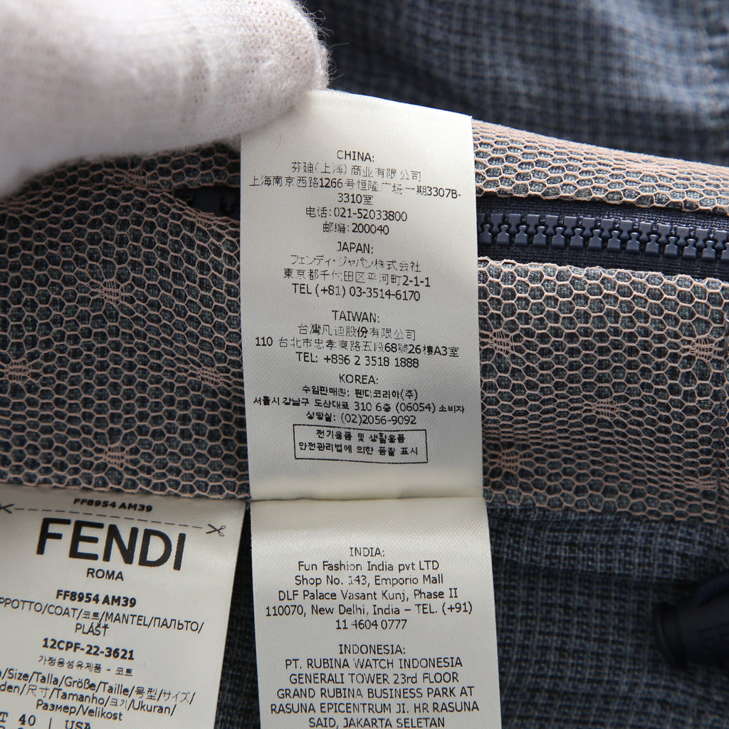 FENDI フェンディ / 美品 23年リゾートコレクション / チュール ロングコート/ FF8954 AM39 / size 40 (PINK x BLUE)