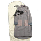 FENDI フェンディ / 美品 23年リゾートコレクション / チュール ロングコート/ FF8954 AM39 / size 40 (PINK x BLUE)